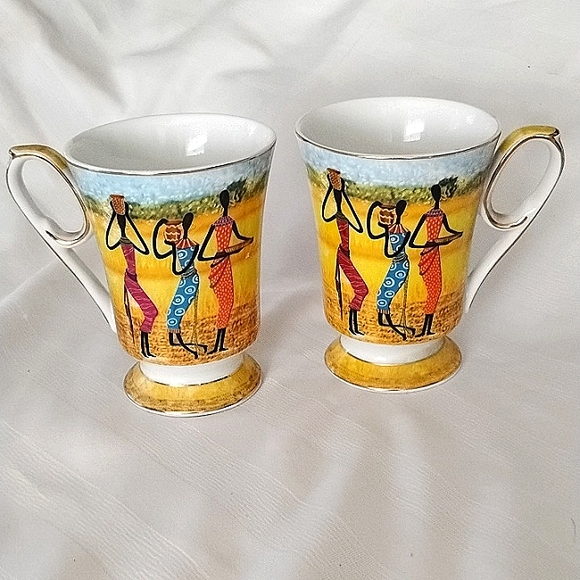 African Woman In Traditional Dress Window Blackout Curtains & 2 Heritage Tea Cup - Picture 13 of 16